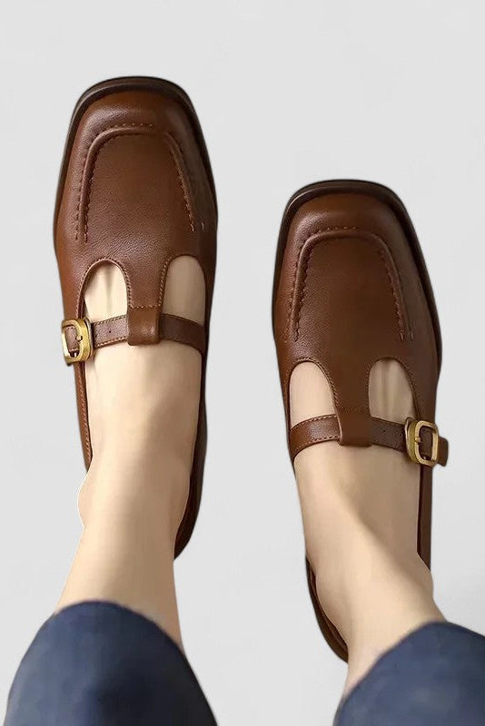 Women's Shoe | Adjustable Strap Square Toe