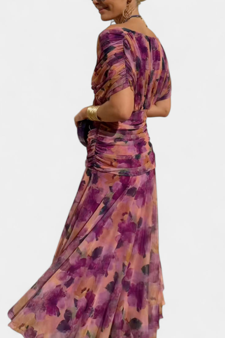 Women's Dress | Floral Pleated Maxi
