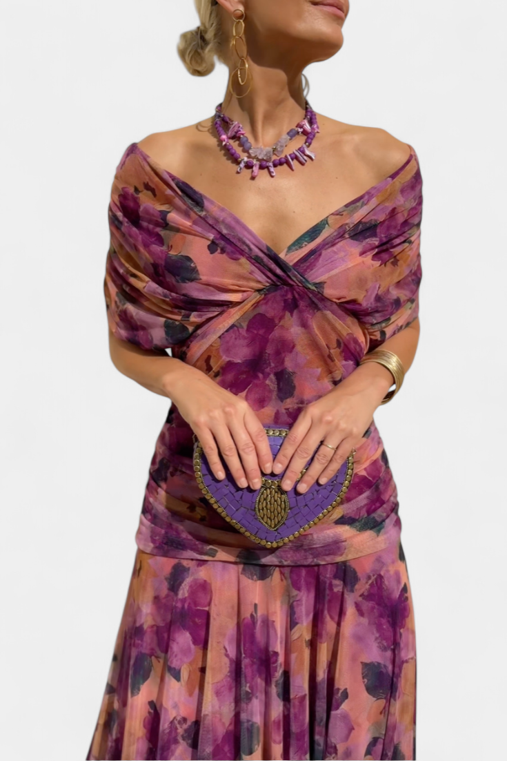 Women's Dress | Floral Pleated Maxi