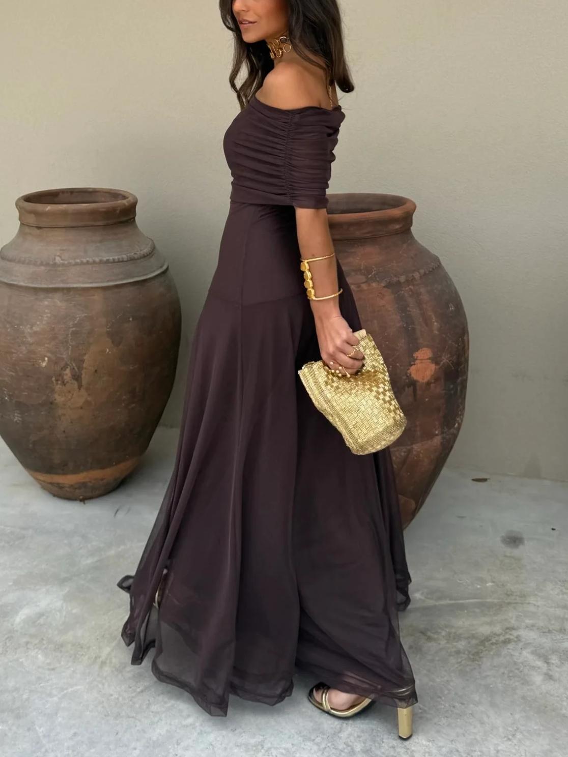 Women’s Off Shoulder Maxi Dress | Evening Wedding Guest