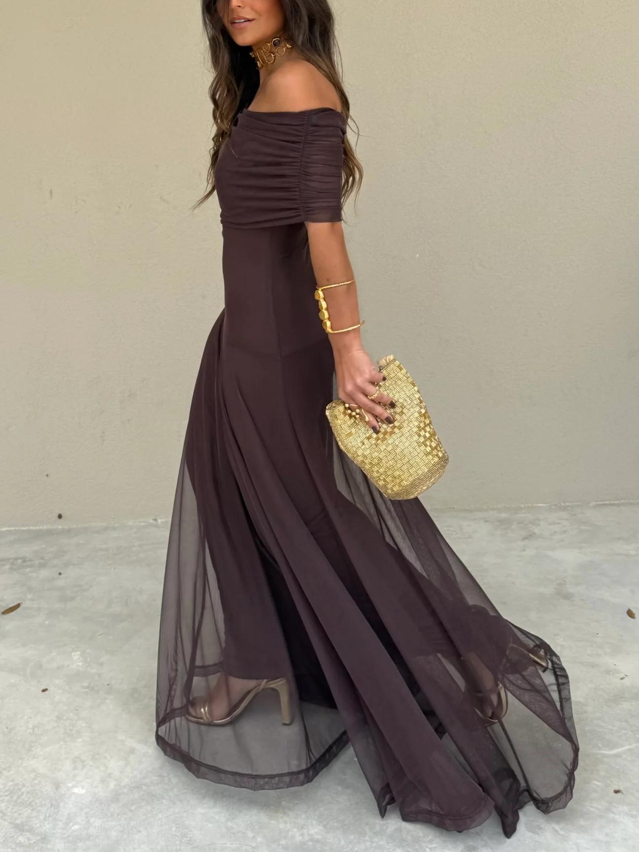 Women’s Off Shoulder Maxi Dress | Evening Wedding Guest