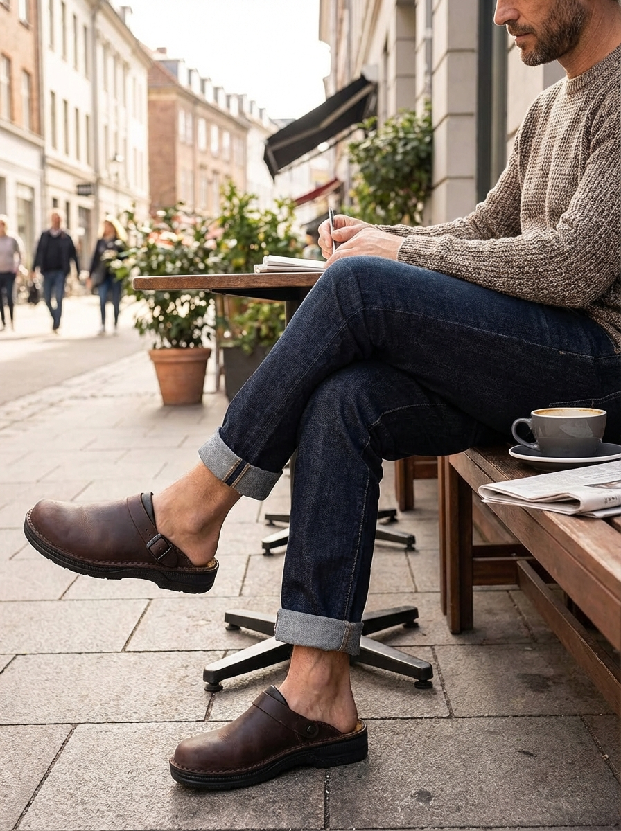 Unisex Buckle Slip On Casual Clogs | Round Toe