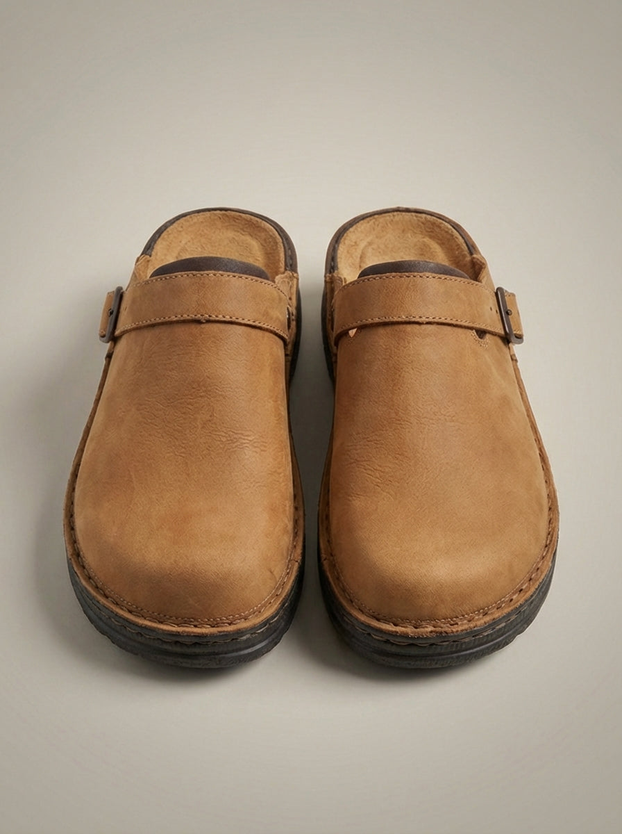 Unisex Buckle Slip On Casual Clogs | Round Toe