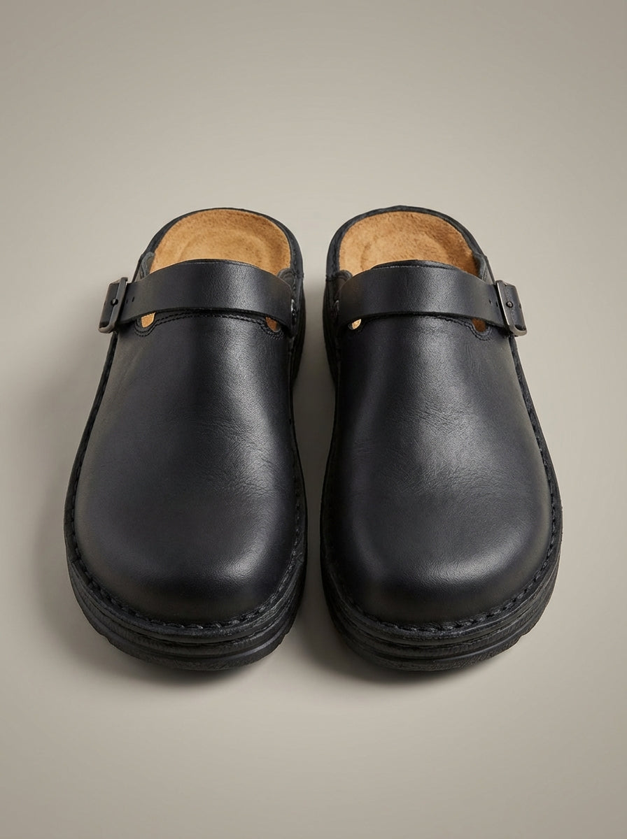 Unisex Buckle Slip On Casual Clogs | Round Toe