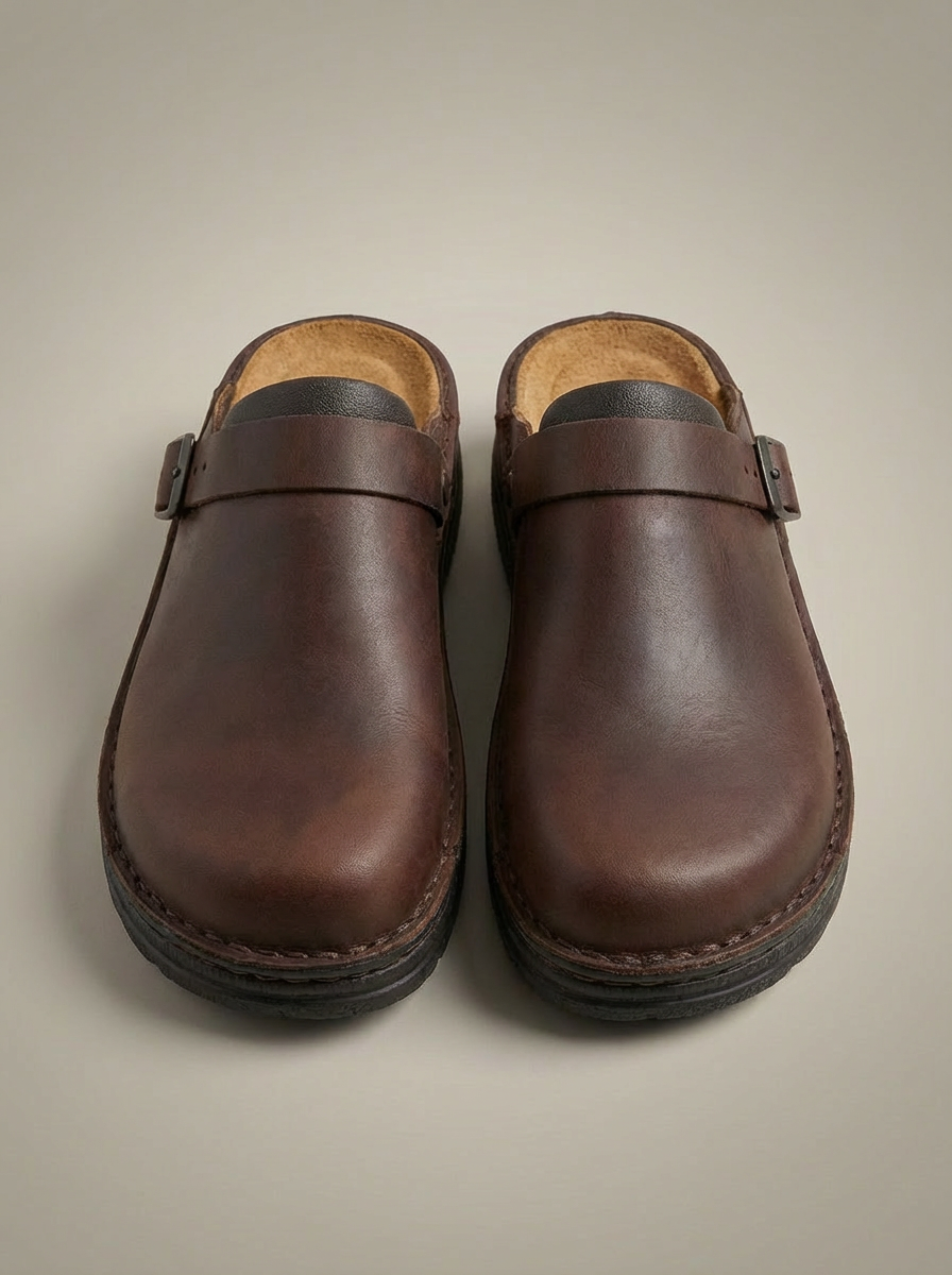 Unisex Buckle Slip On Casual Clogs | Round Toe