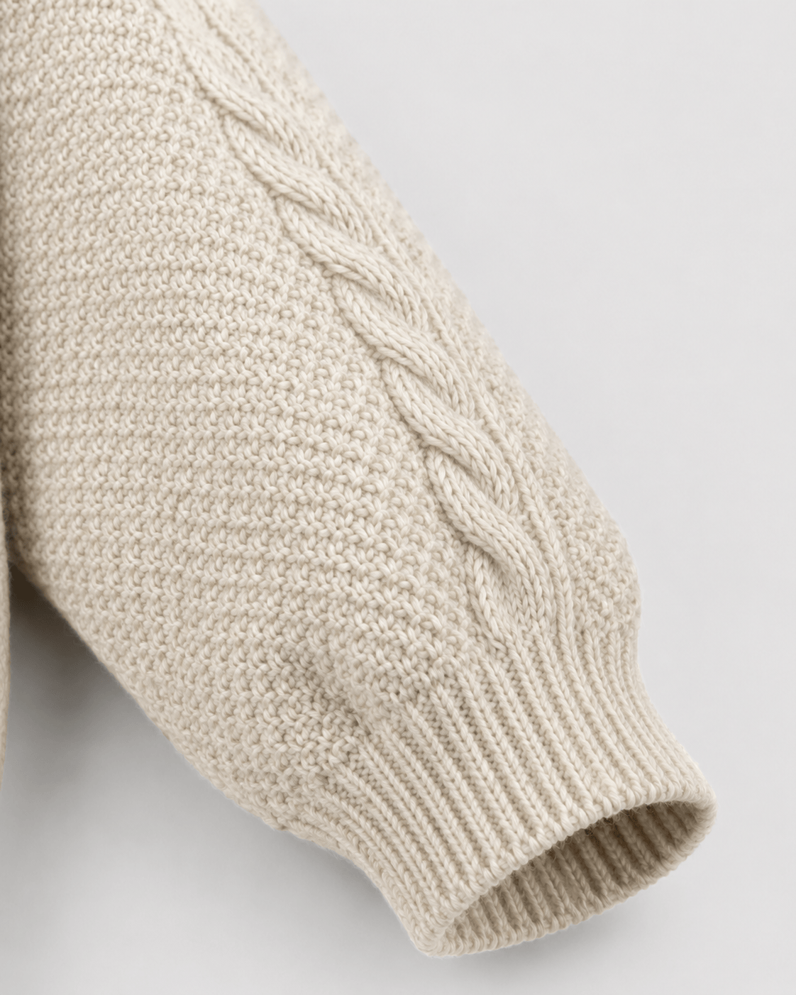 Womens Cable Knit Cardigan with Button Front, Ribbed Trims and Relaxed Sleeves