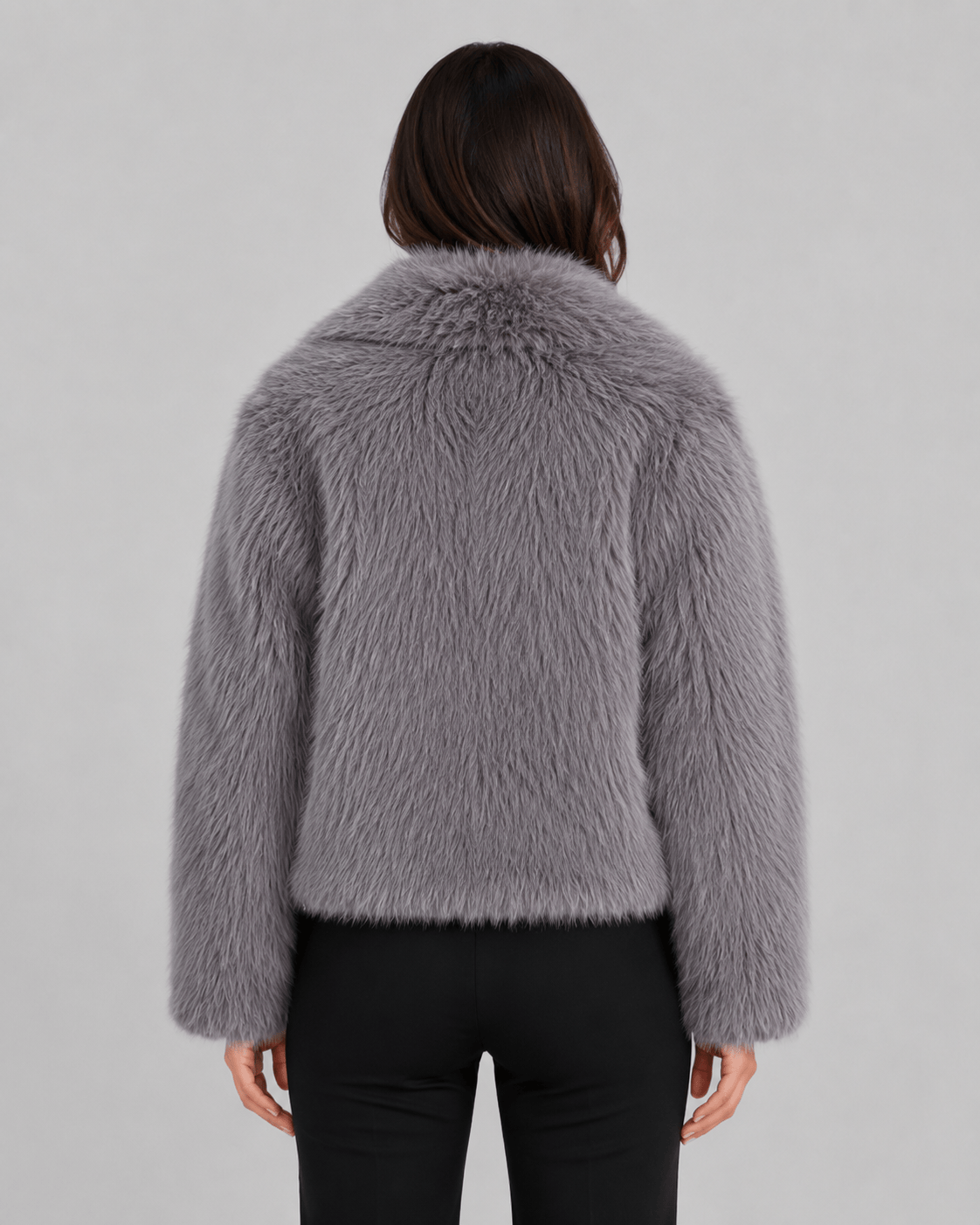 Cropped Womens Jackets with Wide Double Collar and Relaxed Layering Fit