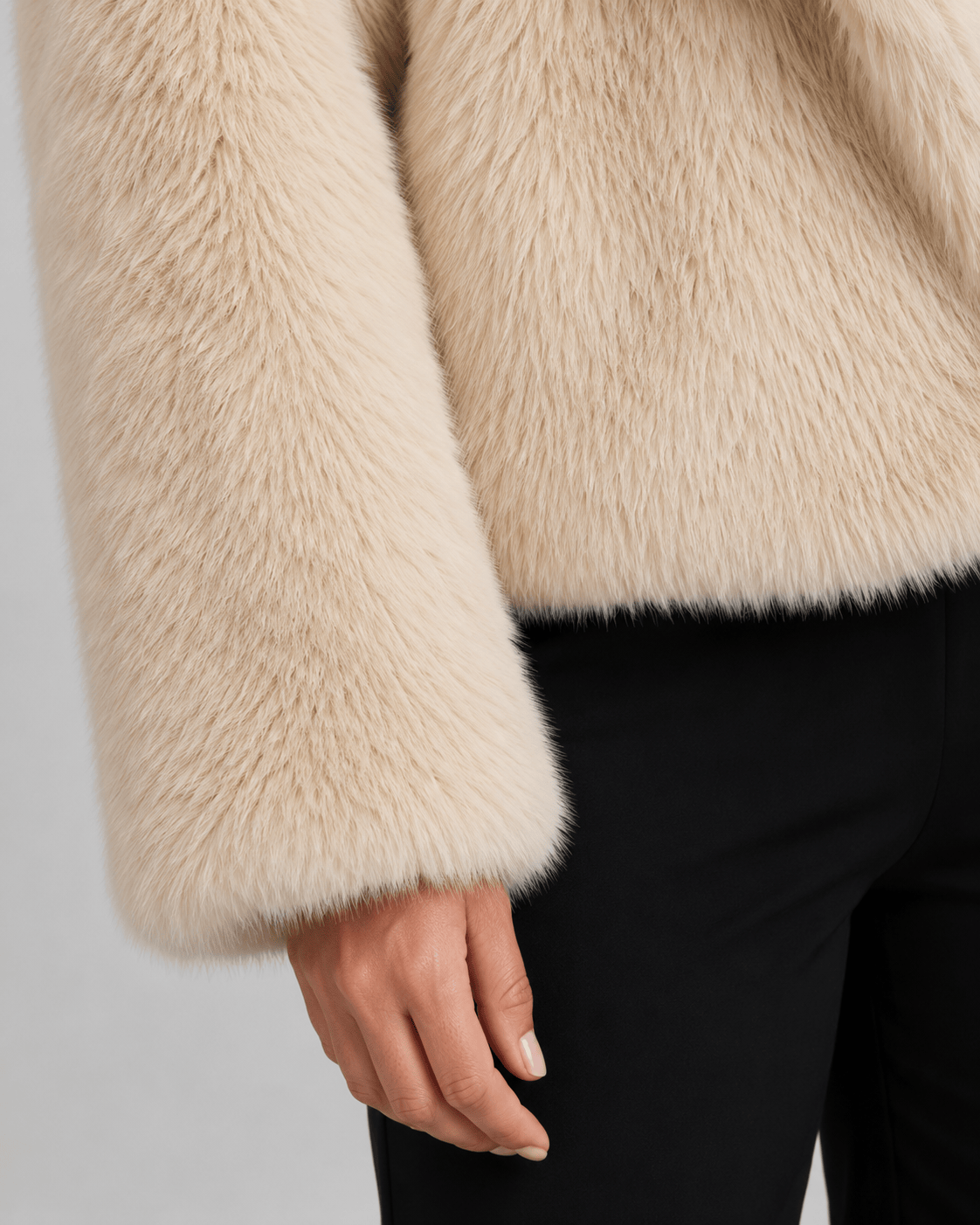 Cropped Womens Jackets with Wide Double Collar and Relaxed Layering Fit