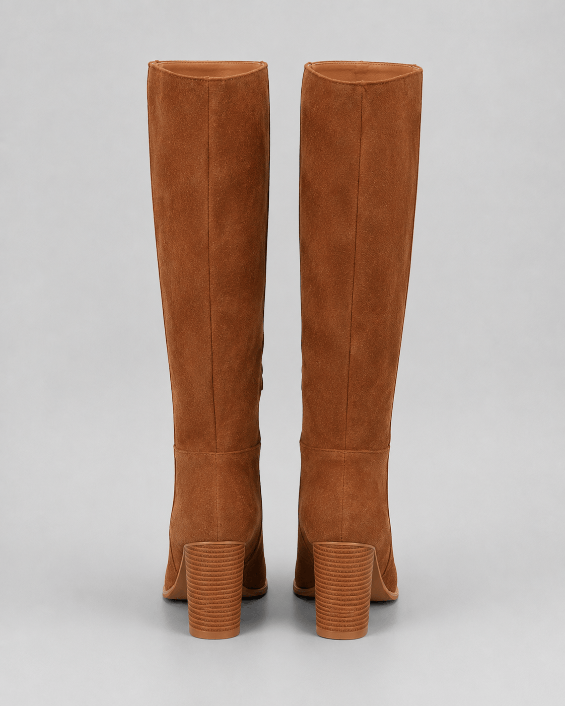 Women's Knee High Block Heel Boots UK with Side Zip and Round Toe