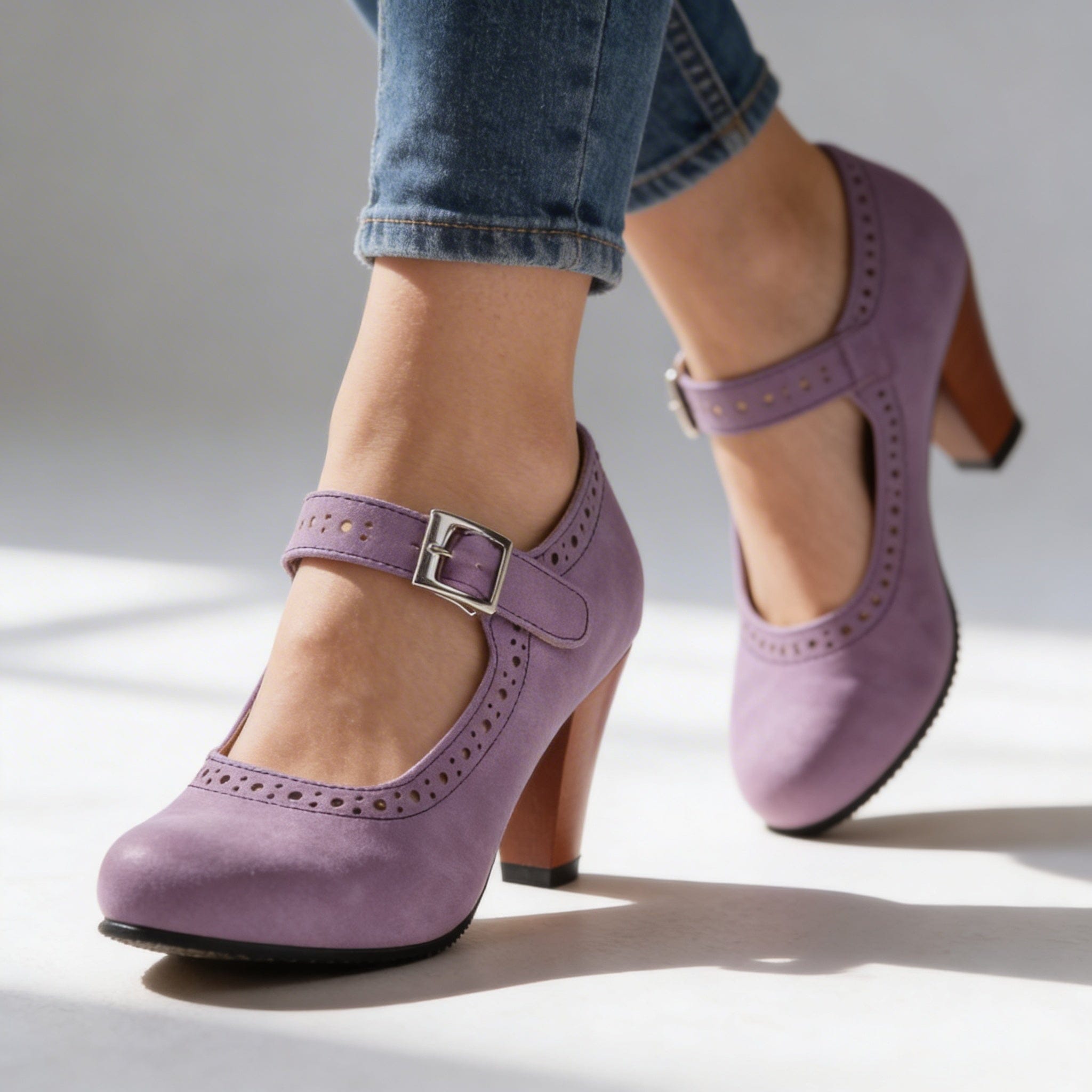 Women's Brogue Heels with Buckle | Retro