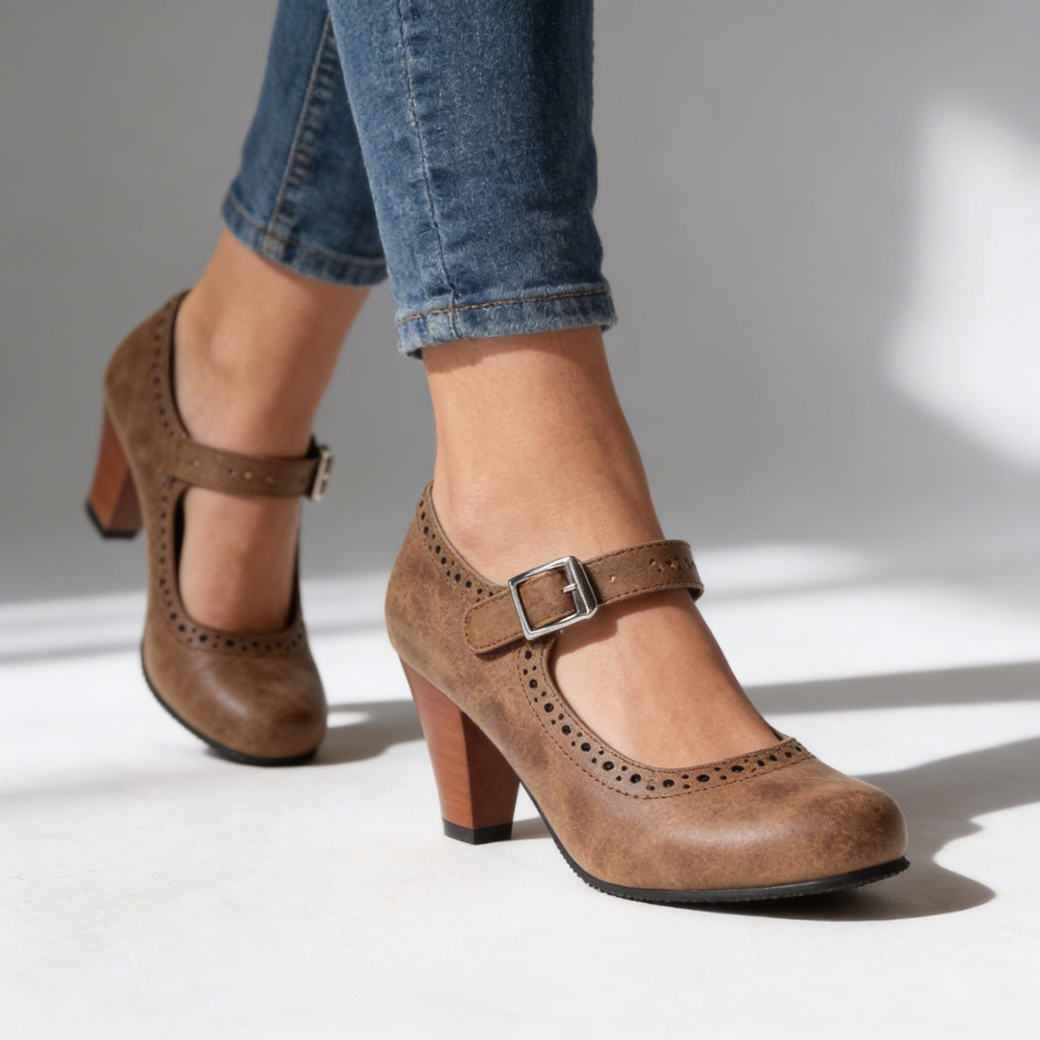 Women's Brogue Heels with Buckle | Retro
