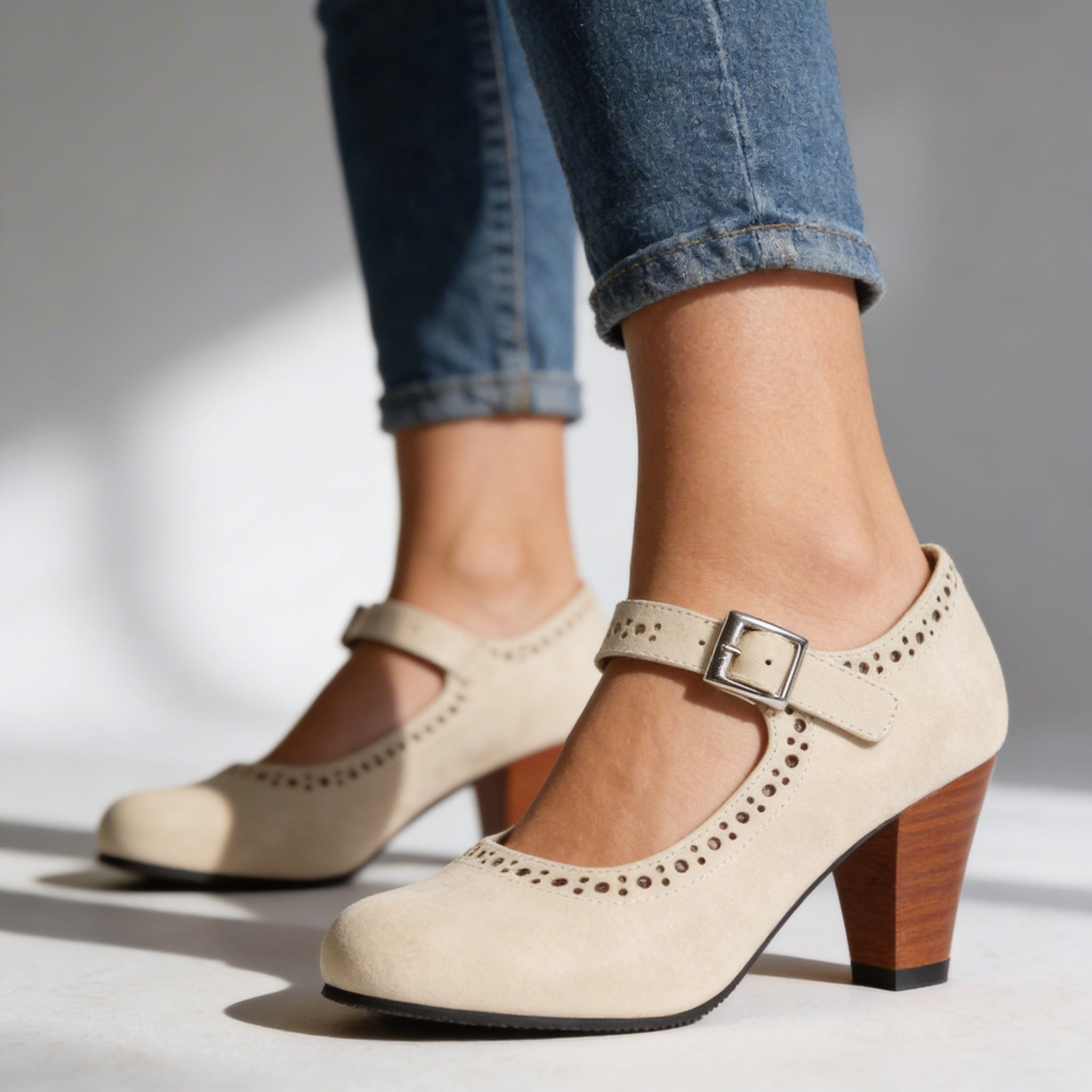 Women's Brogue Heels with Buckle | Retro