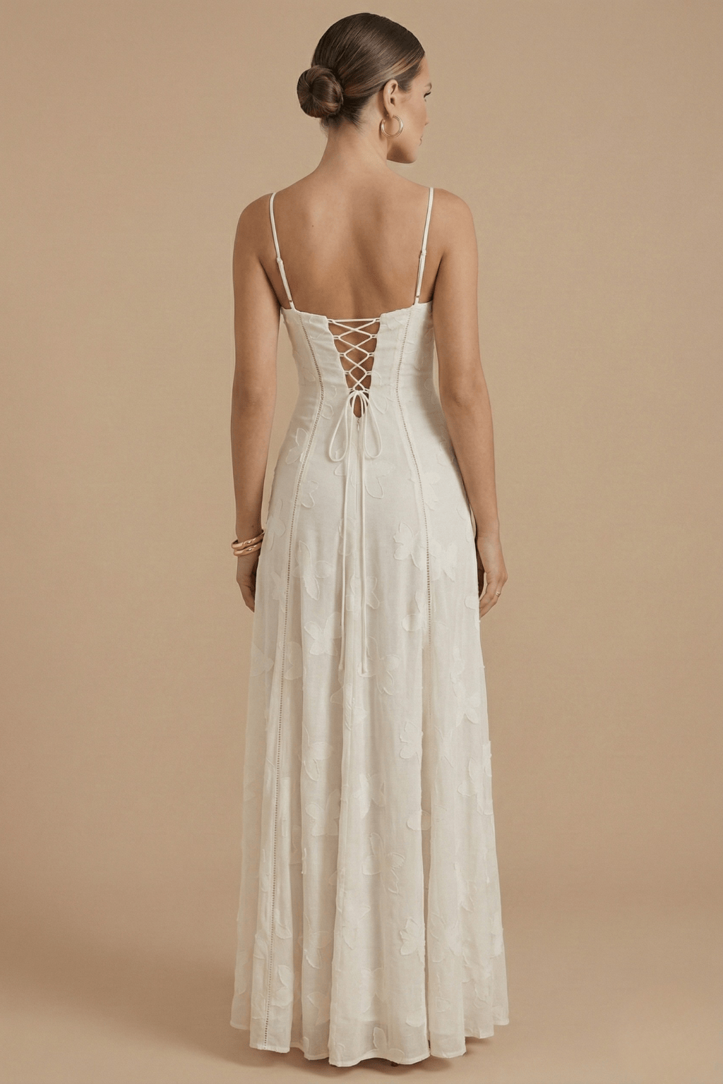 Women's Dress | Floral Spaghetti Straps Fitted Bodice Maxi