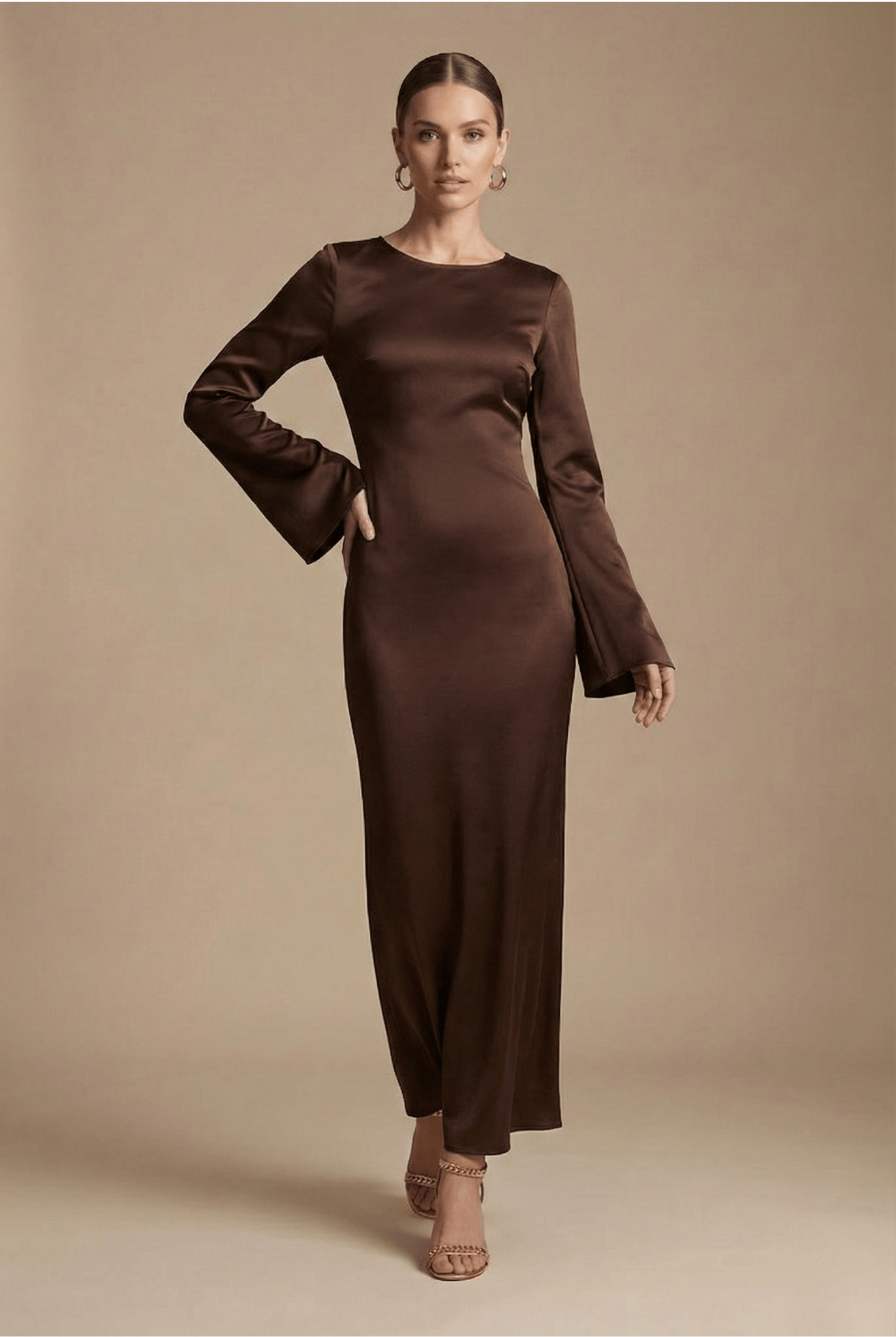 Women's Dress | Maxi Long Sleeves Round Neck