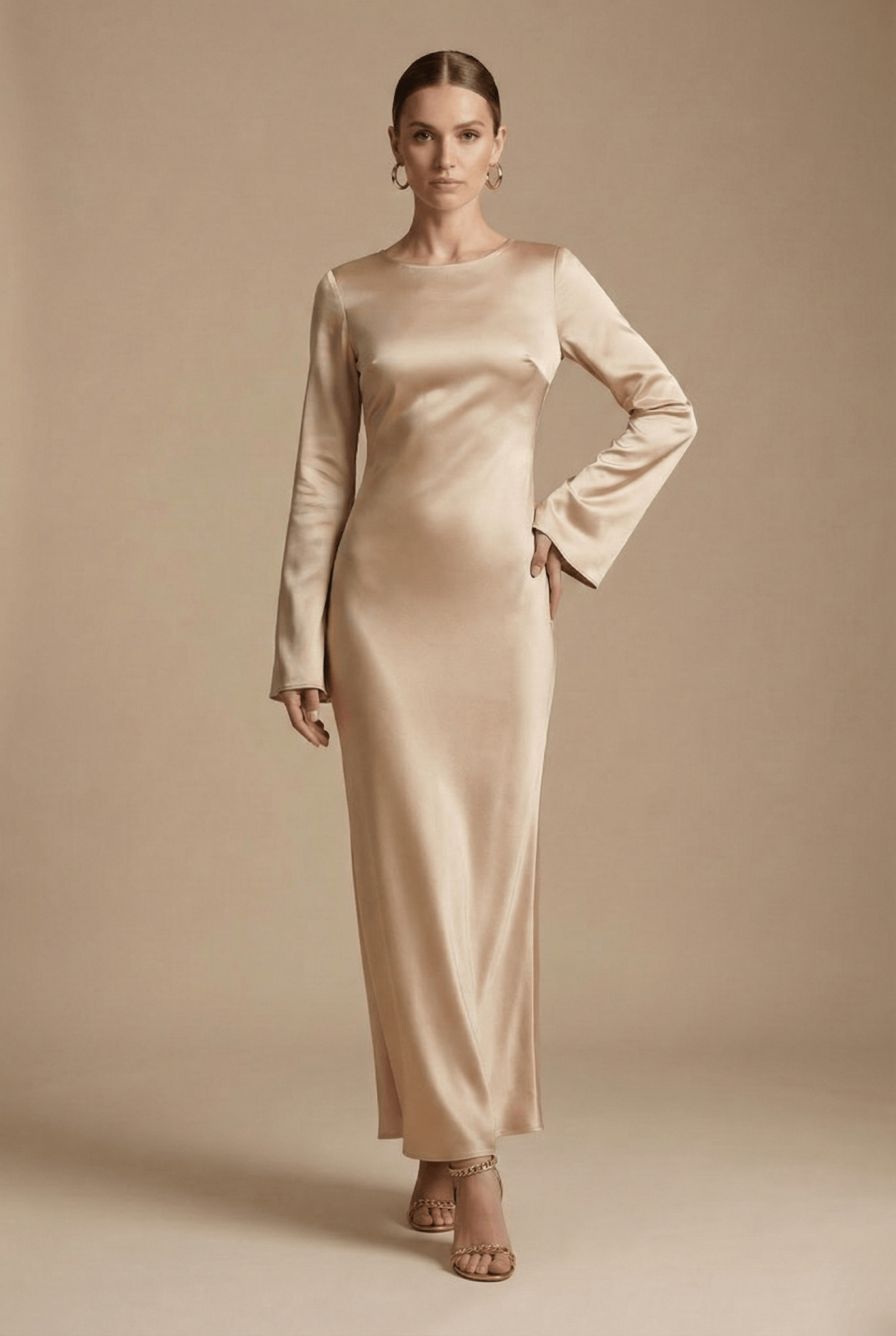Women's Dress | Maxi Long Sleeves Round Neck