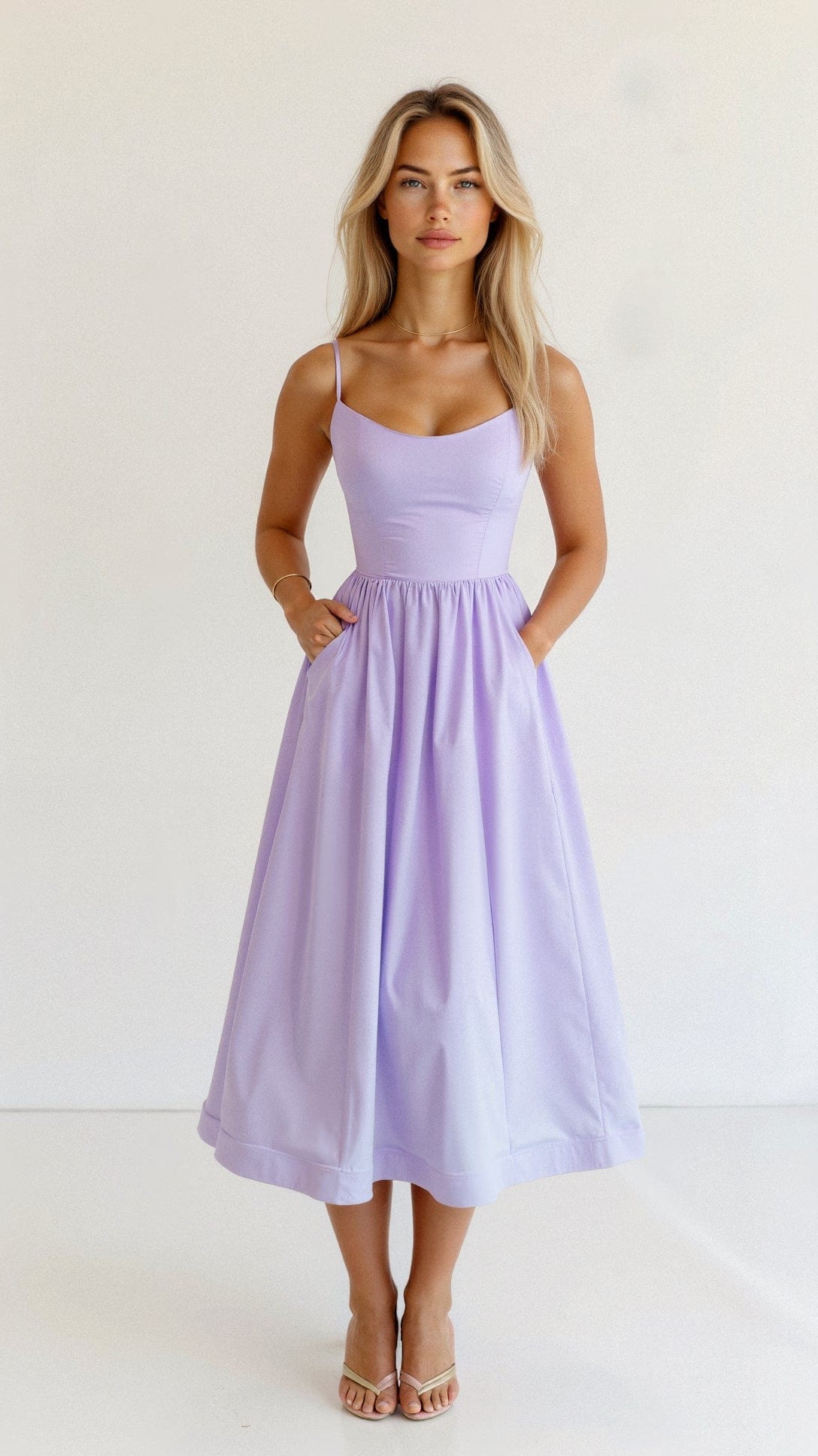 Women’s Dress | Spaghetti Strap A Line Midi