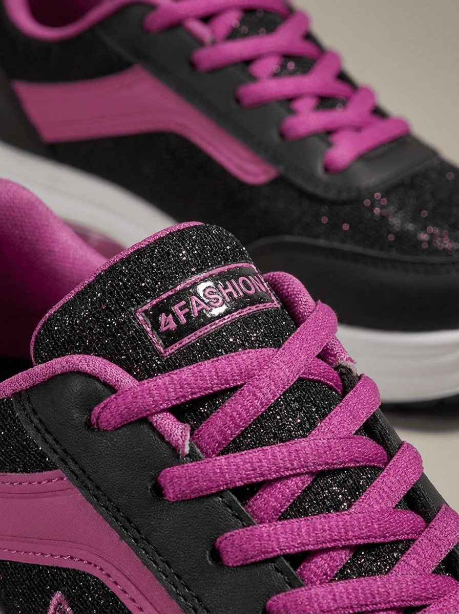 Women's Lace-Up Casual Platform Sneakers | Round Toe