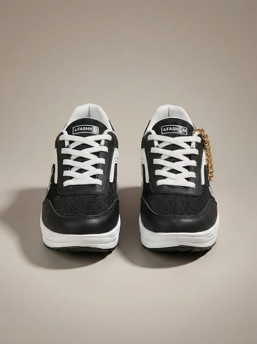 Women's Lace-Up Casual Platform Sneakers | Round Toe
