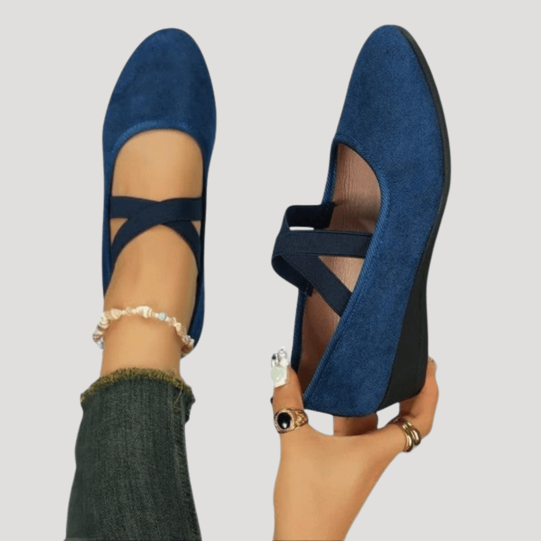 Women's Mary Jane Wedge Flat Shoes | Crisscross Straps