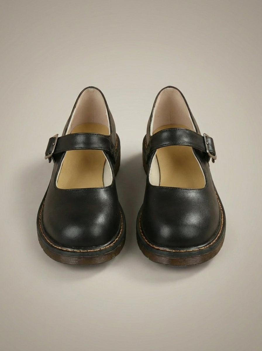 Women's Round Toe Flat Buckle Shoes | Casual