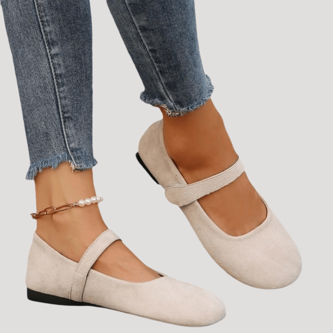 Women’s Round Toe Mary Jane Flats | Adjustable Straps