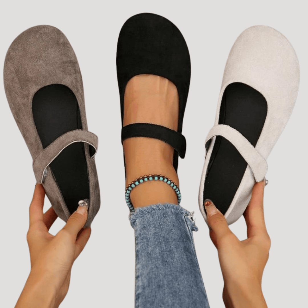 Women’s Round Toe Mary Jane Flats | Adjustable Straps