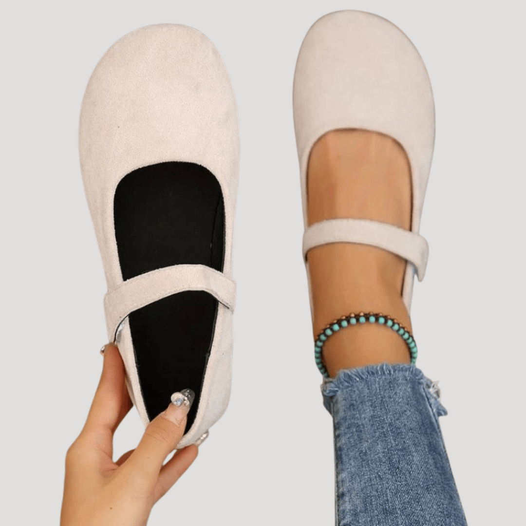 Women’s Round Toe Mary Jane Flats | Adjustable Straps