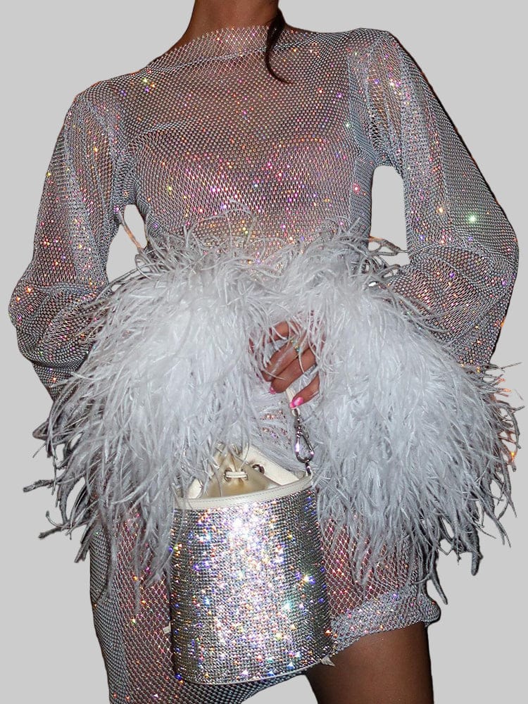 Women’s Sequin Party Dress with Stylish Cuffs | Mini