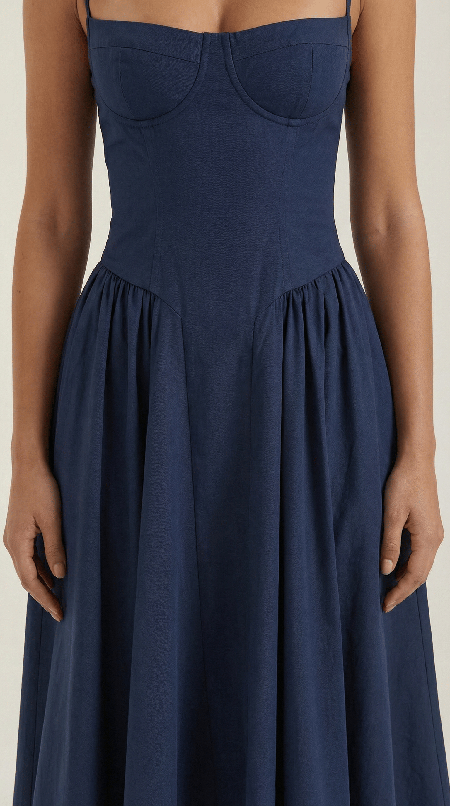 Women's Spaghetti Strap Floral Print Flared Graduation Dress | Midi