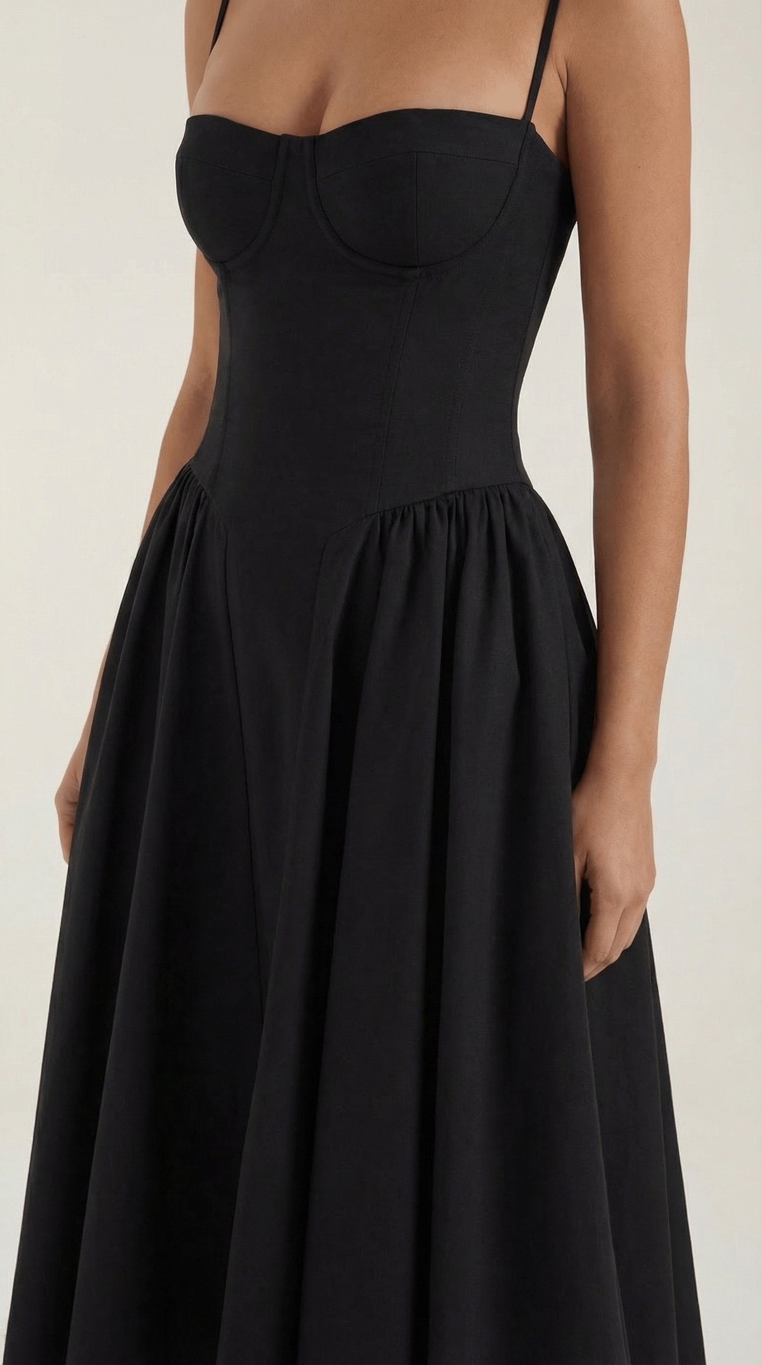 Women's Spaghetti Strap Floral Print Flared Graduation Dress | Midi