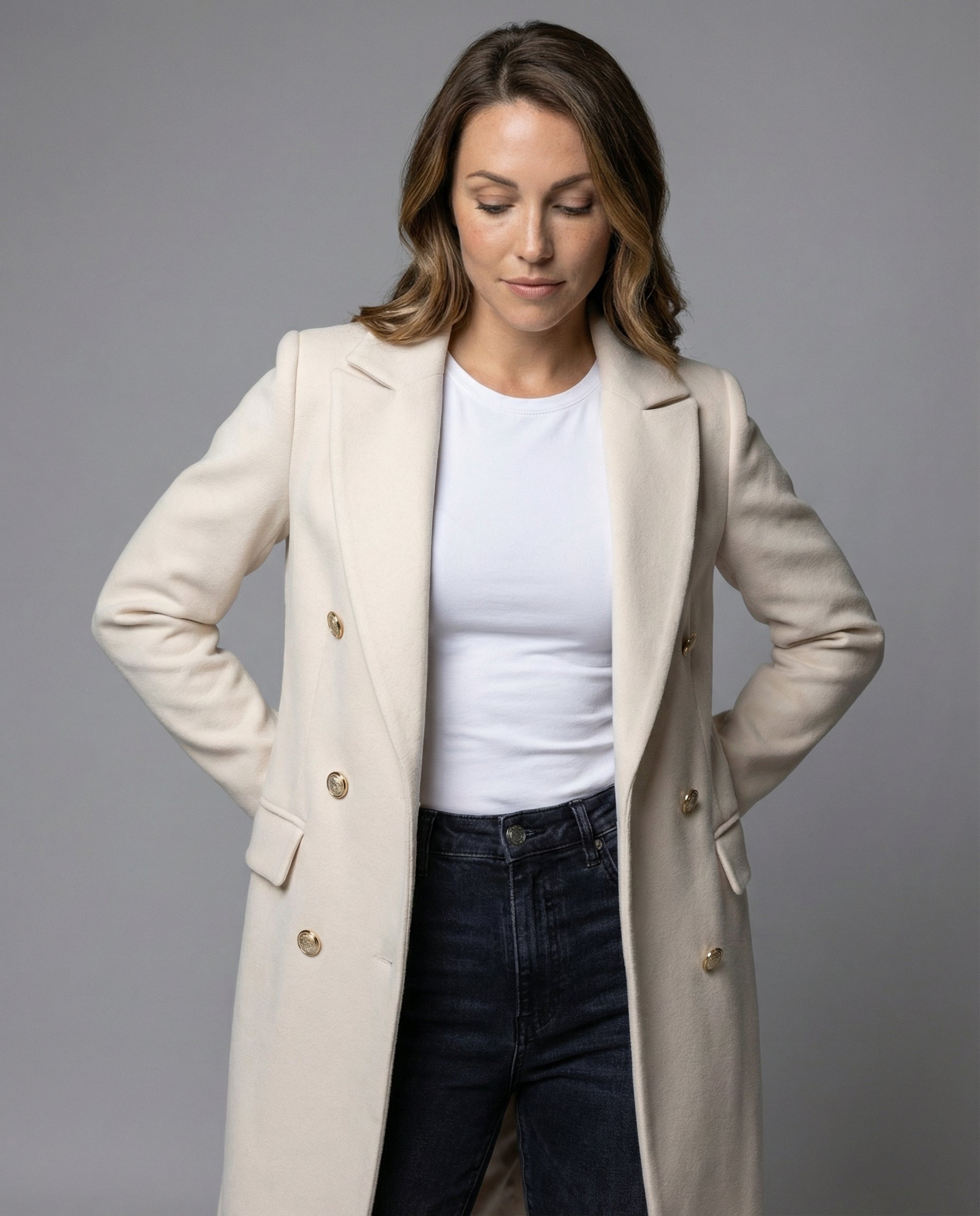 Women’s Trench Coat | Double Breasted Long Sleeves