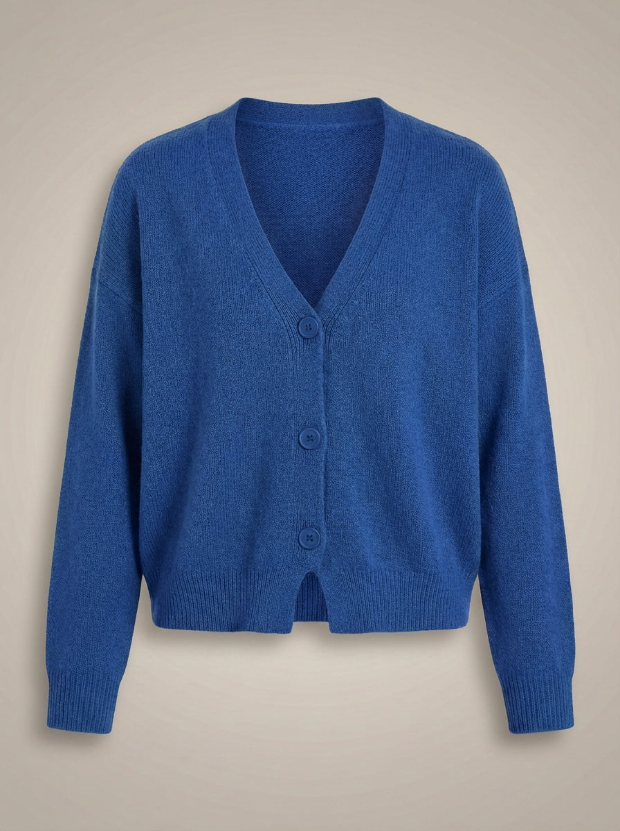 Women's V-Neck Long Sleeves Knit Button Cardigan | Oversized