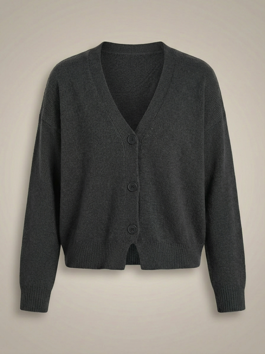 Women's V-Neck Long Sleeves Knit Button Cardigan | Oversized