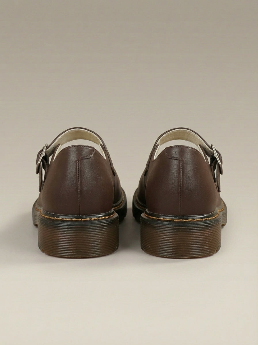 Women’s Vintage Round Toe Buckle Strap Shoes | Casual