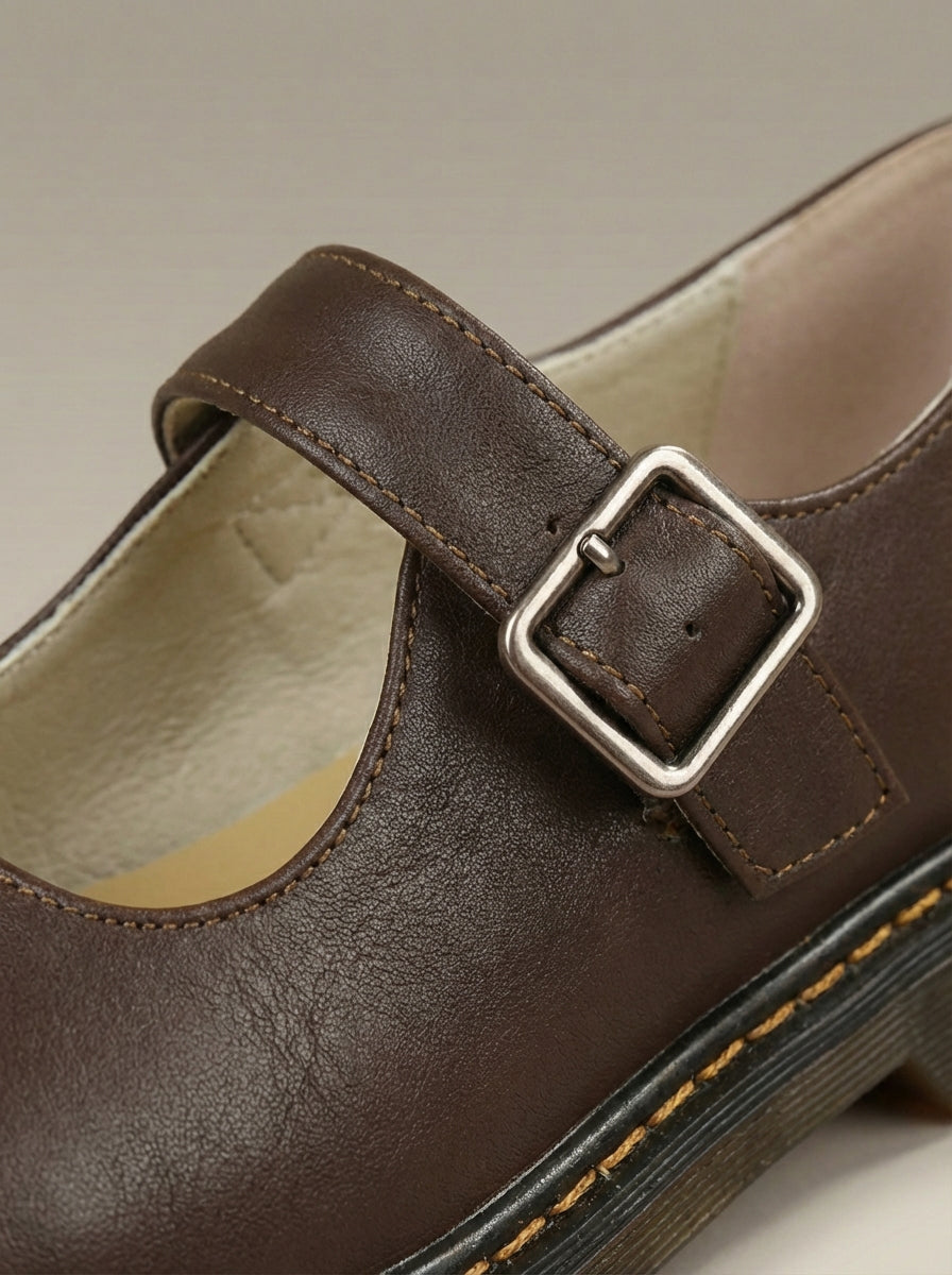 Women’s Vintage Round Toe Buckle Strap Shoes | Casual