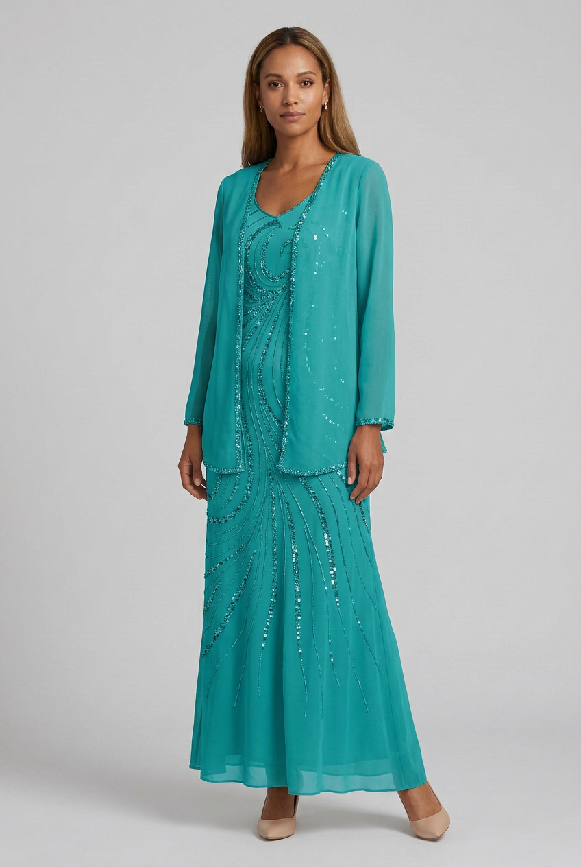Women's Wedding Guest Dress with Jacket | Maxi
