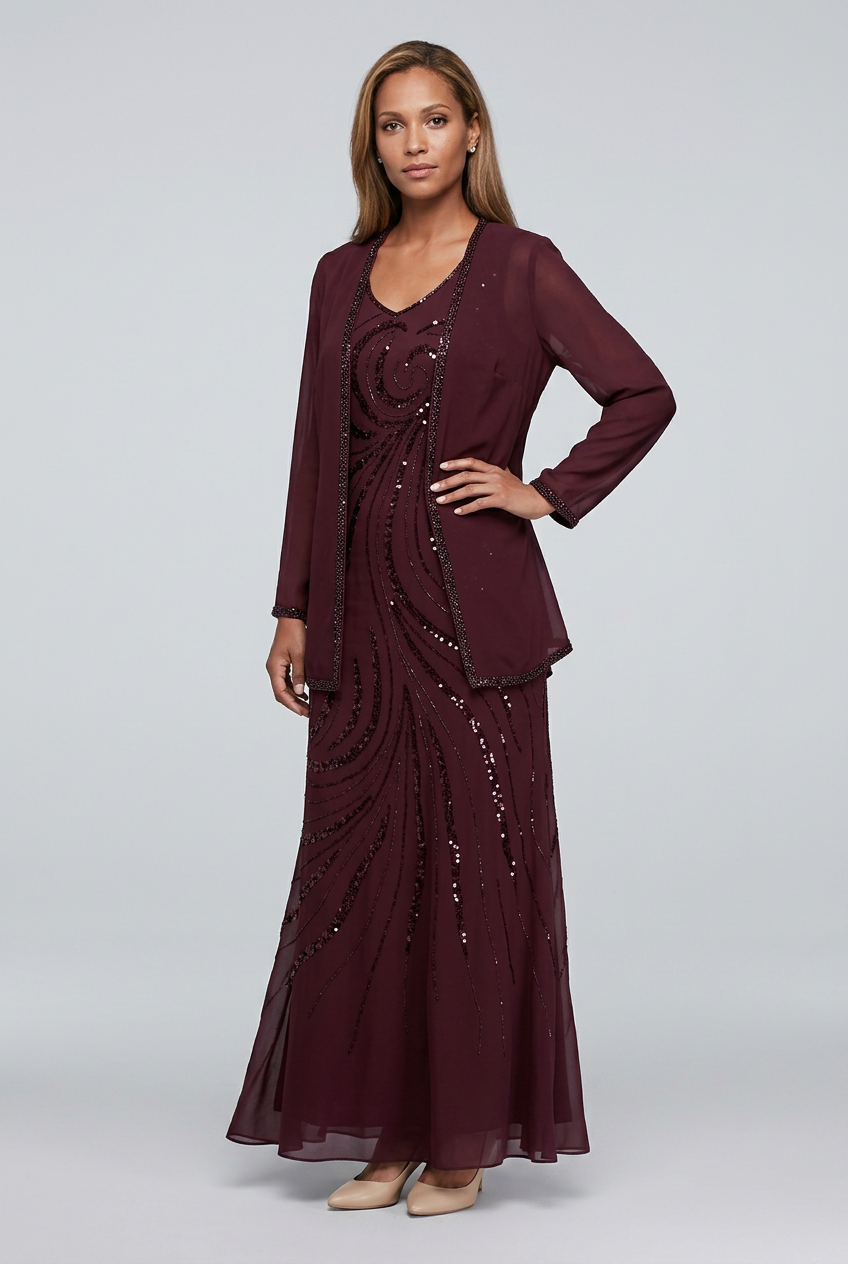 Women's Wedding Guest Dress with Jacket | Maxi