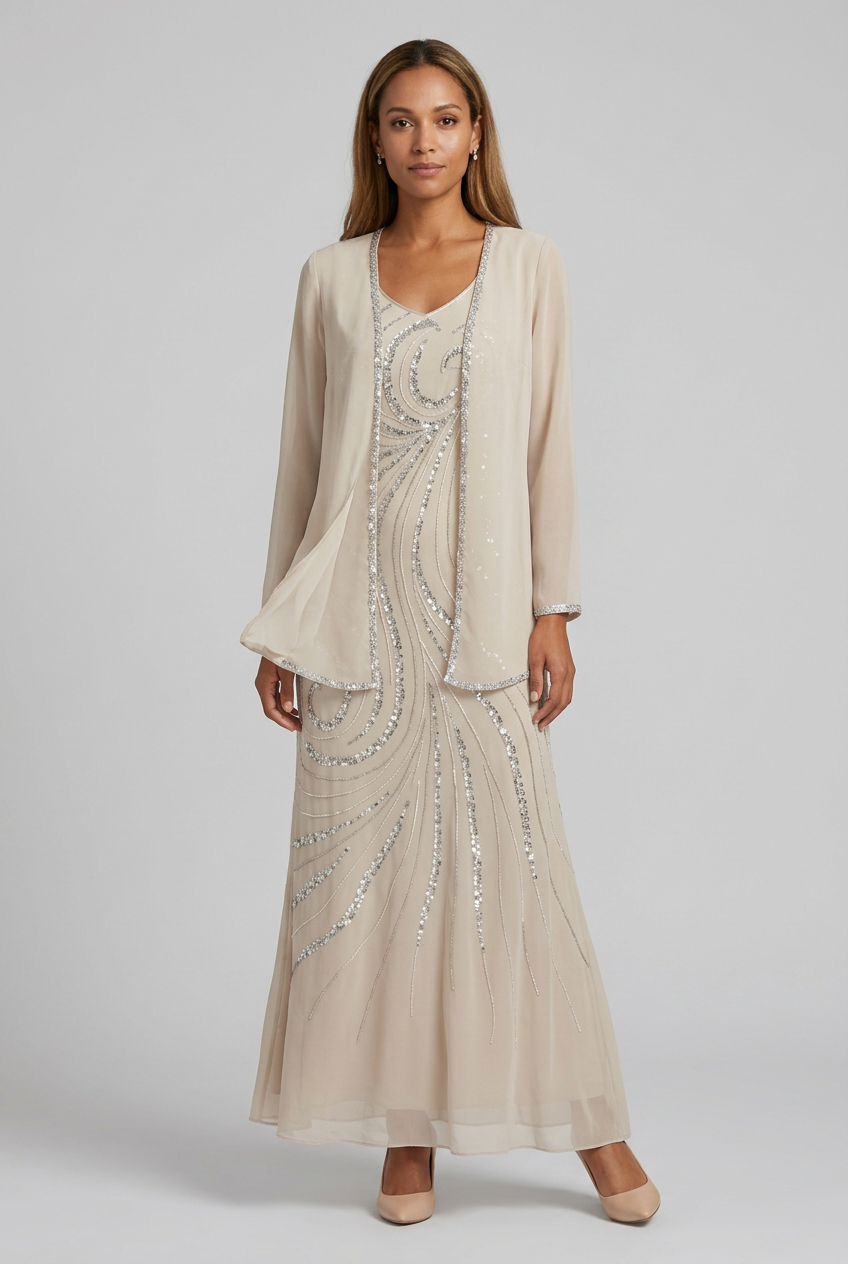 Women's Wedding Guest Dress with Jacket | Maxi