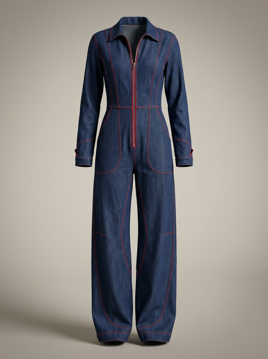 Women’s Wide Leg Zip Front Jumpsuit | Stylish