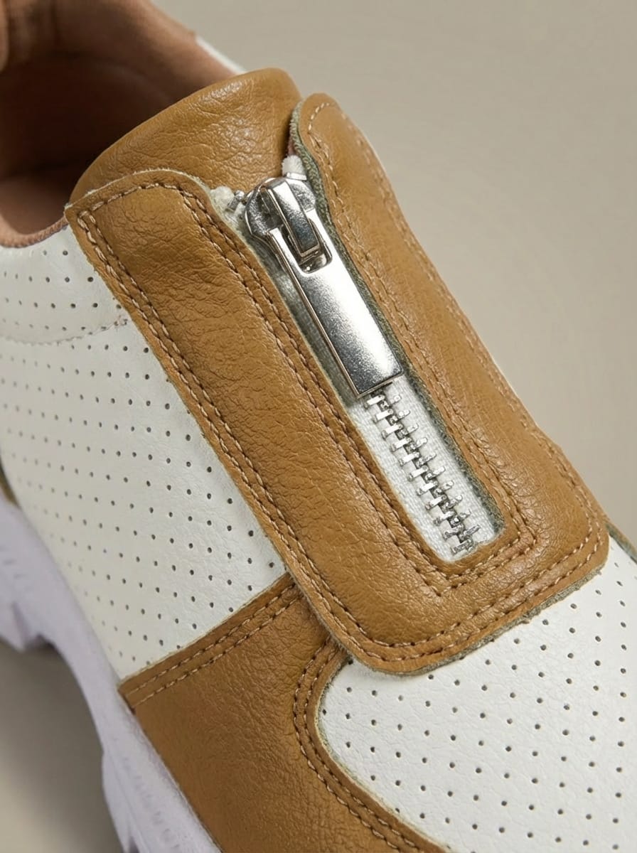 Women’s Zip Platform Sneakers | Round Toe