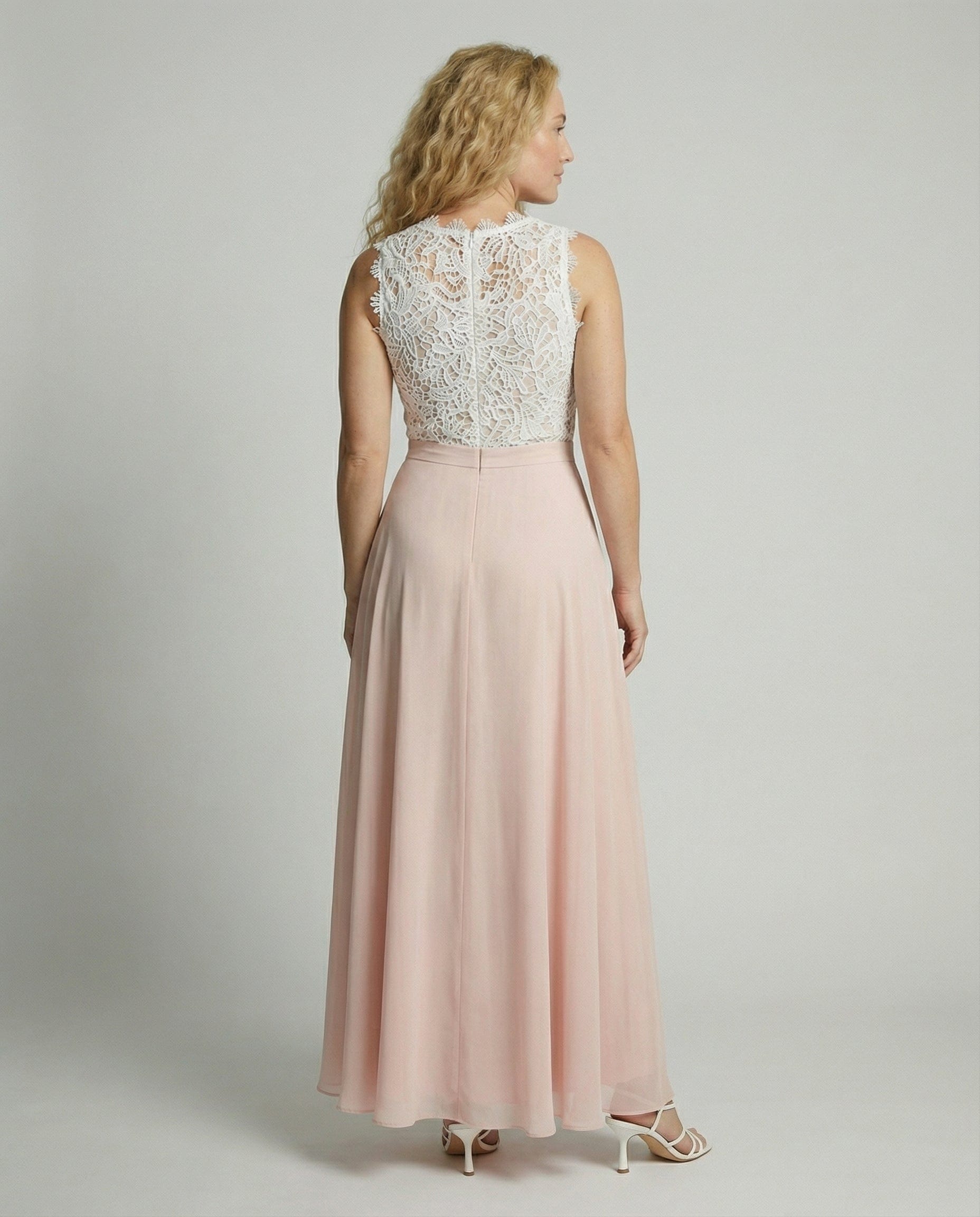 Women's Wedding Guest Dress Maxi | Guipure Lace Bodice & Flowing Skirt