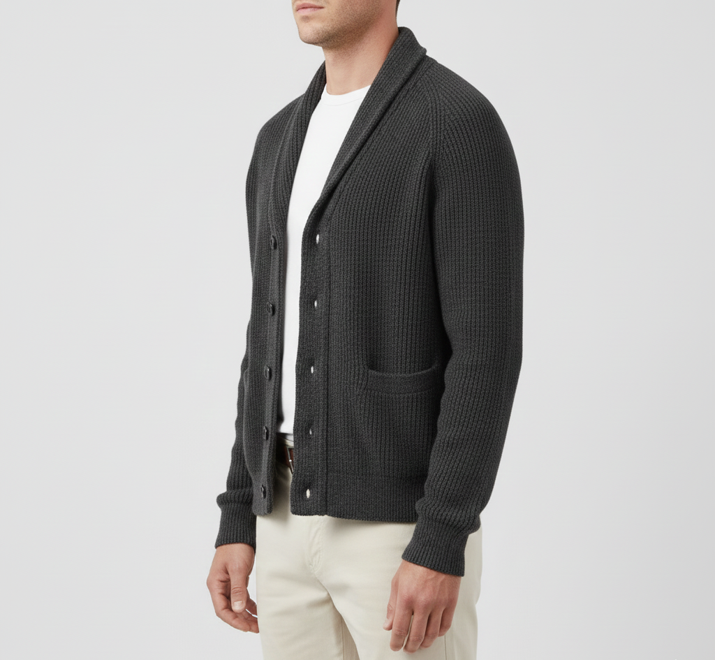 Men's Cardigan | Shawl Collar & Button Knit