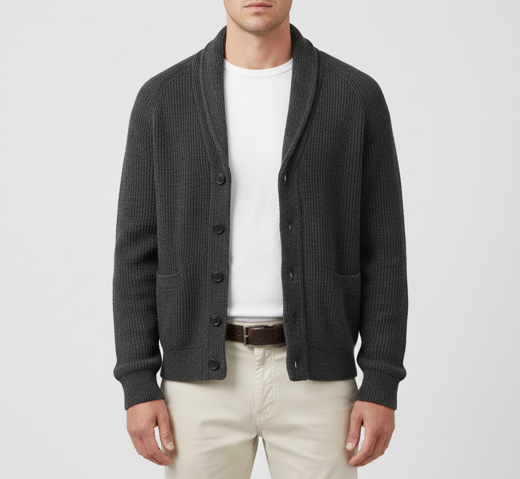 Men's Cardigan | Shawl Collar & Button Knit
