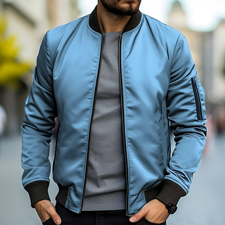 Men’s Bomber Jacket | Modern Aviator Zip-Up Casual Fit
