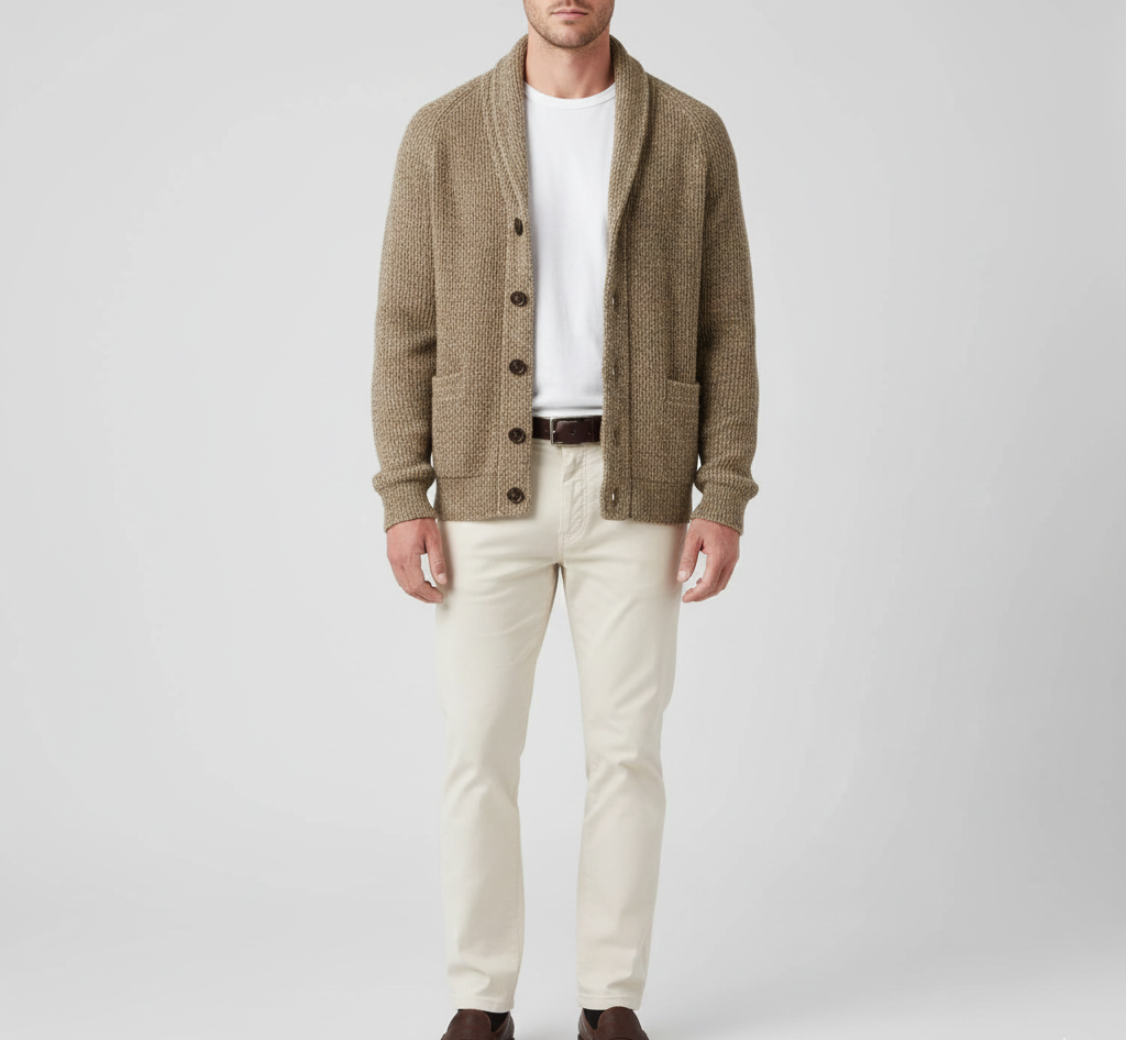 Men's Cardigan | Shawl Collar & Button Knit