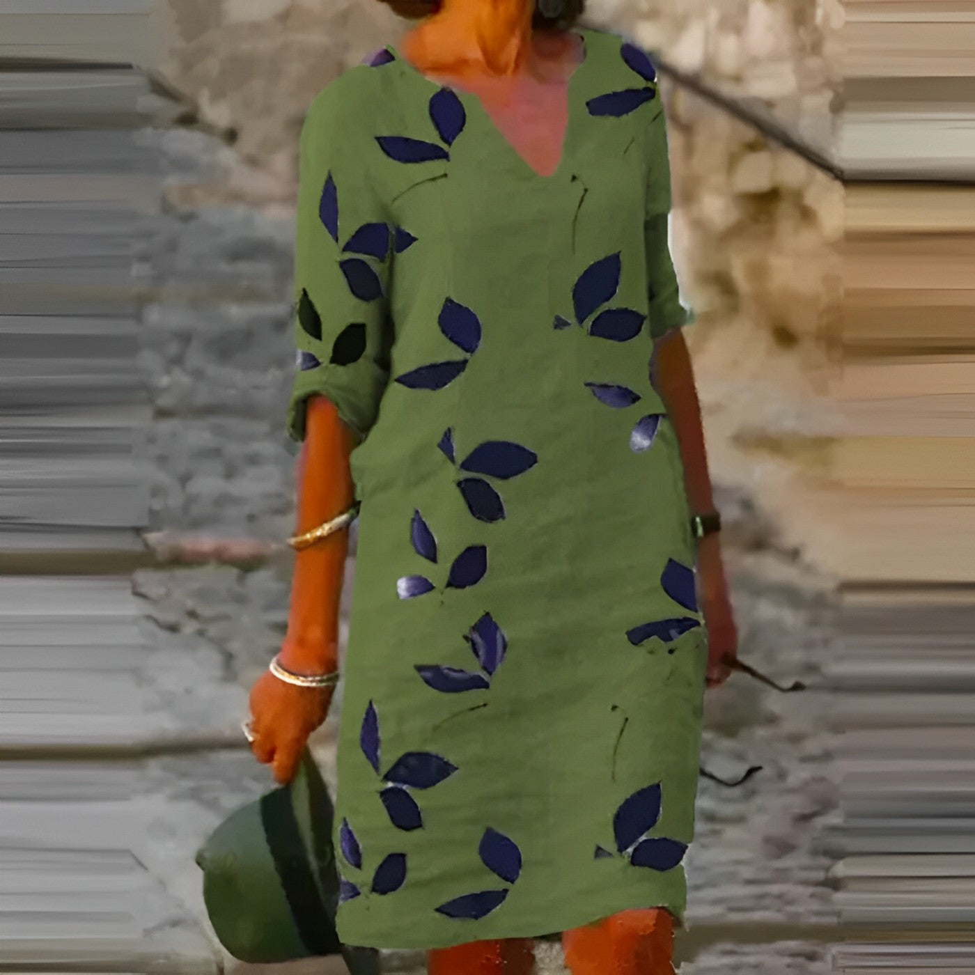 Women’s Dress | Printed Tunic V-Neck Casual Design