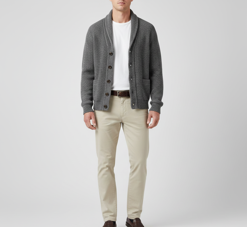 Men's Cardigan | Shawl Collar & Button Knit