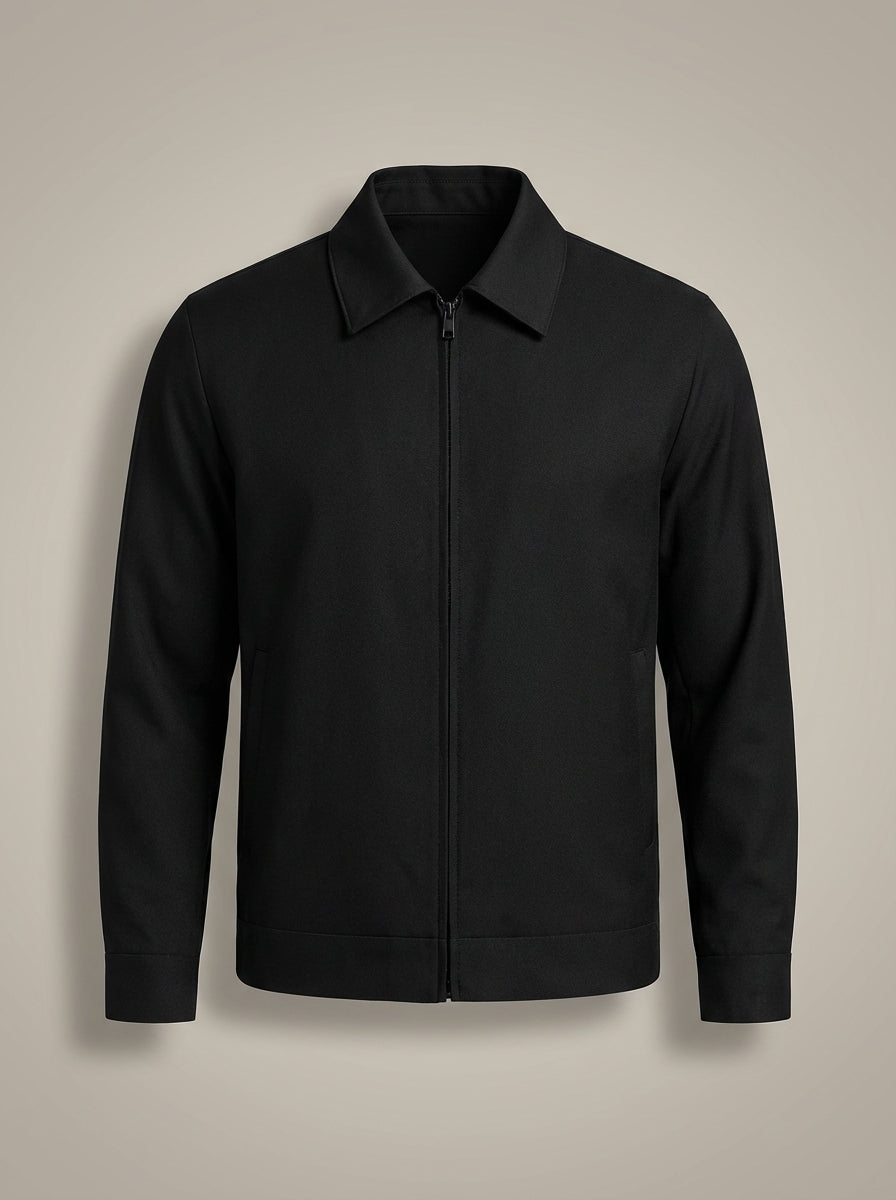 Men’s Zip-Up Collared Bomber Jacket | Casual