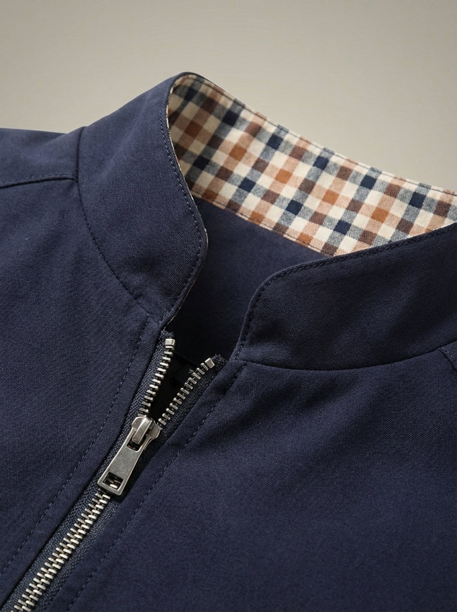 Men’s Stand Collar Long Sleeves Slim Fit Zip-Up Jacket | Bomber