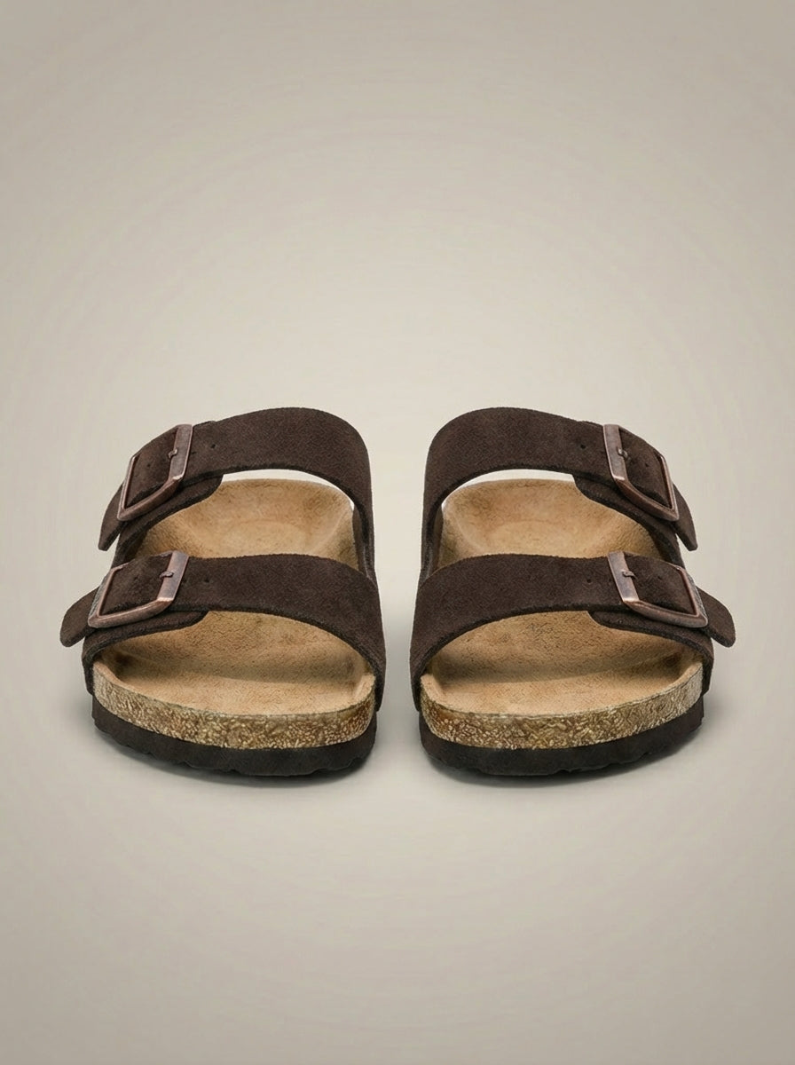 Women’s Double Strap Adjustable Buckle Slide Sandals | Casual